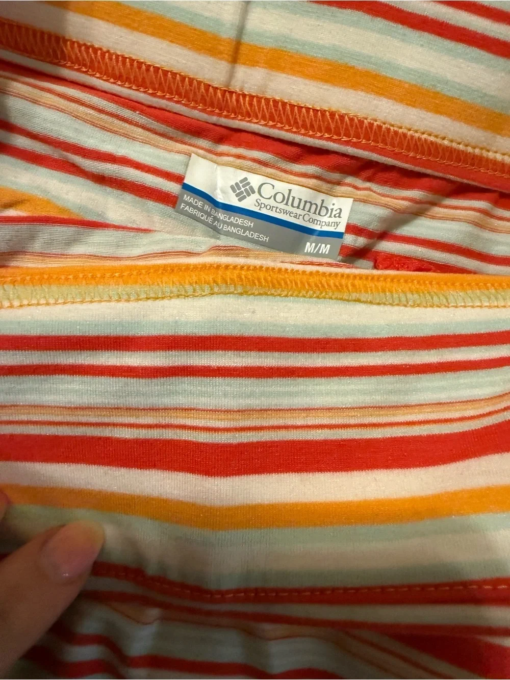 Columbia Women's Striped Mini Skirt in Orange, Pink, and Yellow
